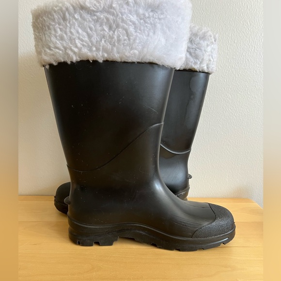 Servus Rubber Boots Mens 8 Women's 10 Black Rain Mud Snow Santa Boots USA Made - Picture 10 of 14